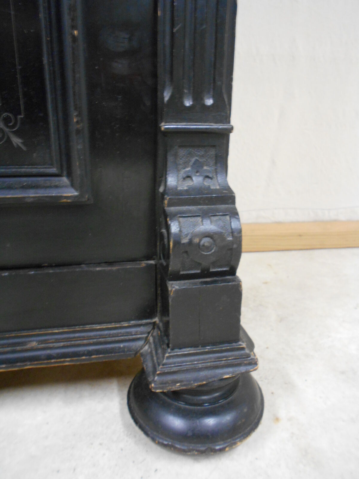 Blackened wooden buffet