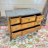 Kierchenbach Jean-adam chest of drawers in marquetry, Louis XVI period
