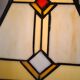 Art deco bronze and brass lamp h40x30 tiffany glass style lampshade