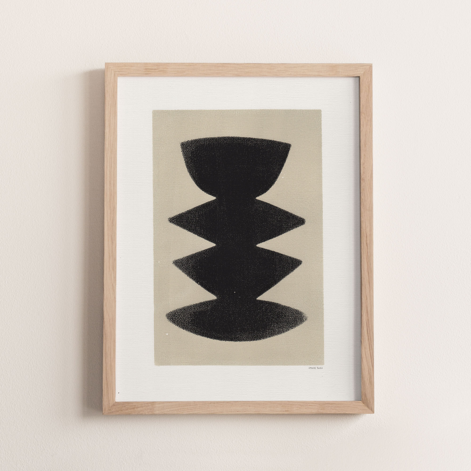 Painting on paper dated and signed Eawy frameless M273