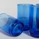 Cinq verres de verrier en verre soufflé vintages