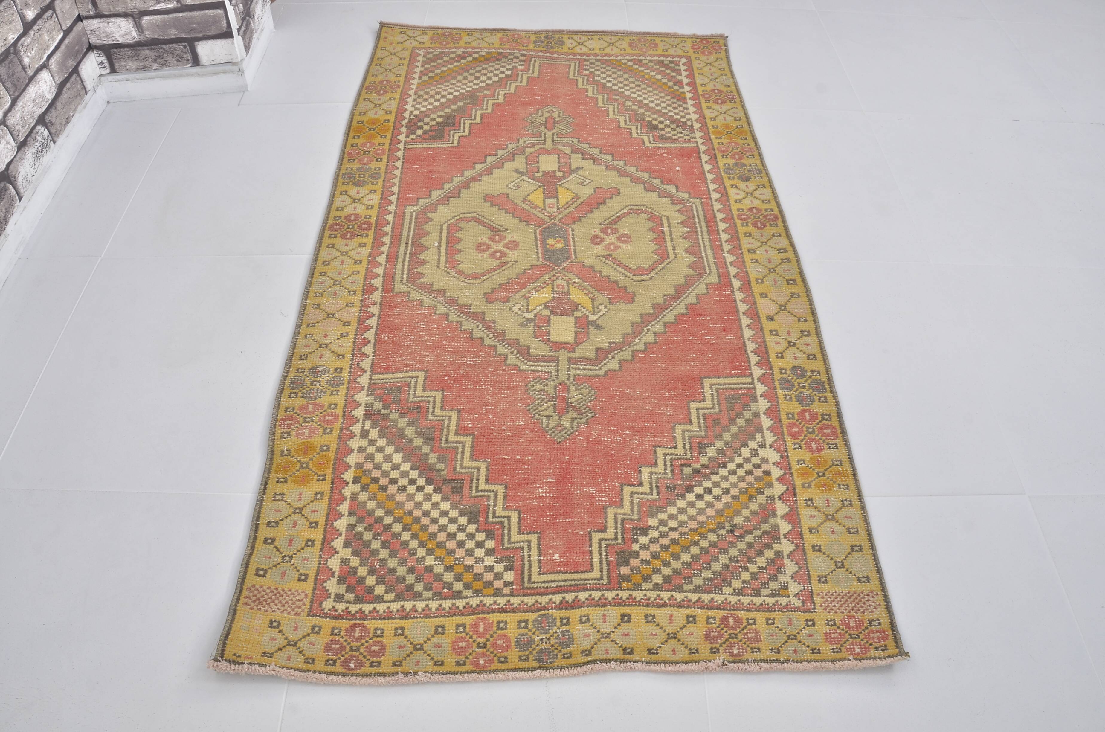 Orange & Red Turkish Wool Rug sku 2490