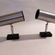 Pair of brushed aluminum wall lamps Staff 1970