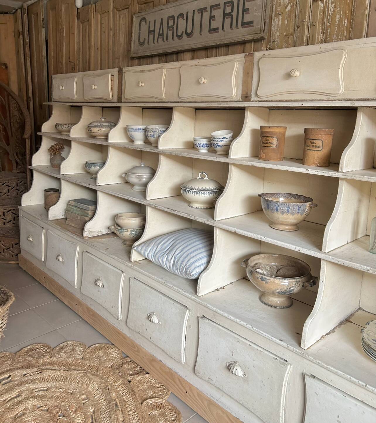 Exceptional old grocery store furniture - dresser
