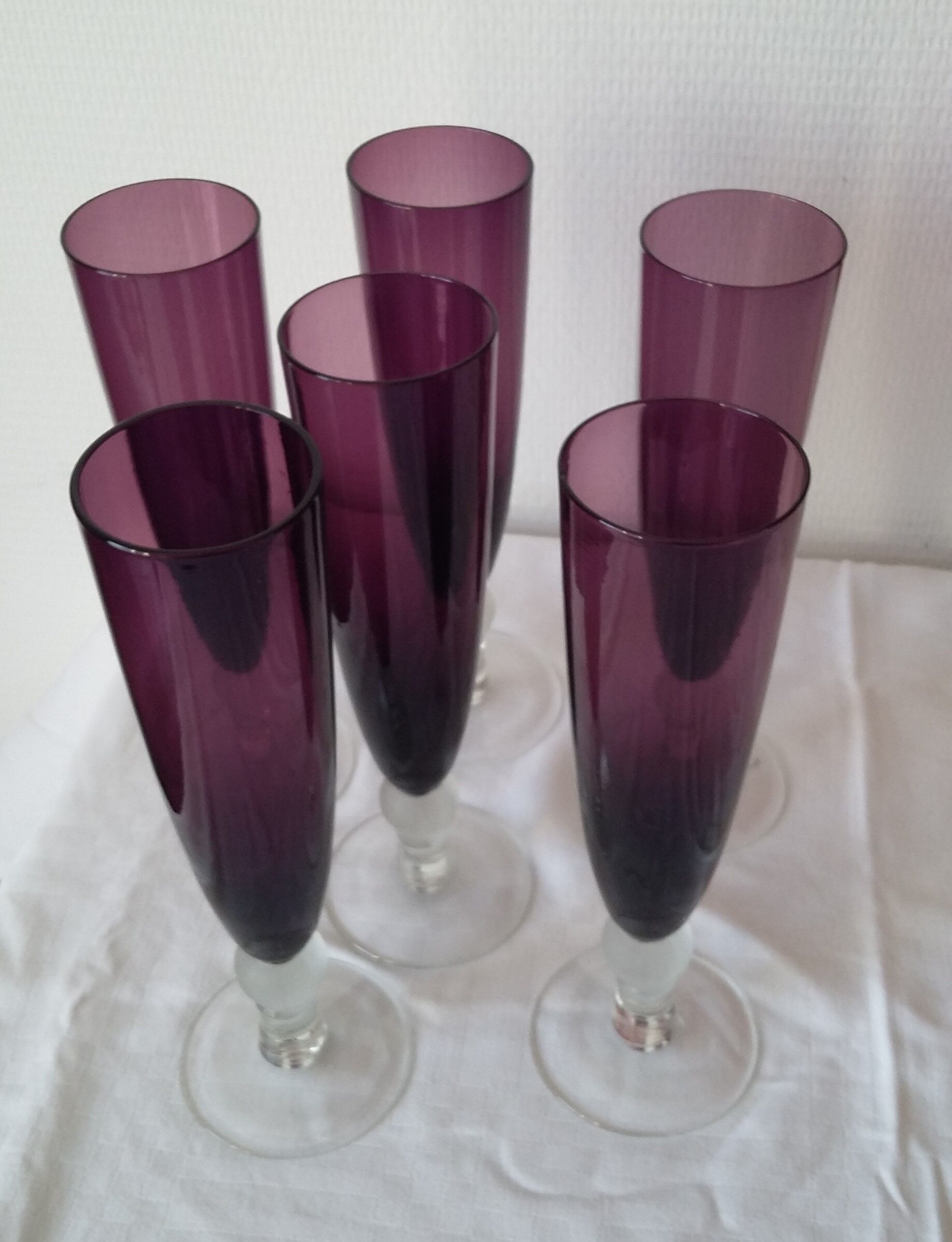 Lot of 6 champagne flutes