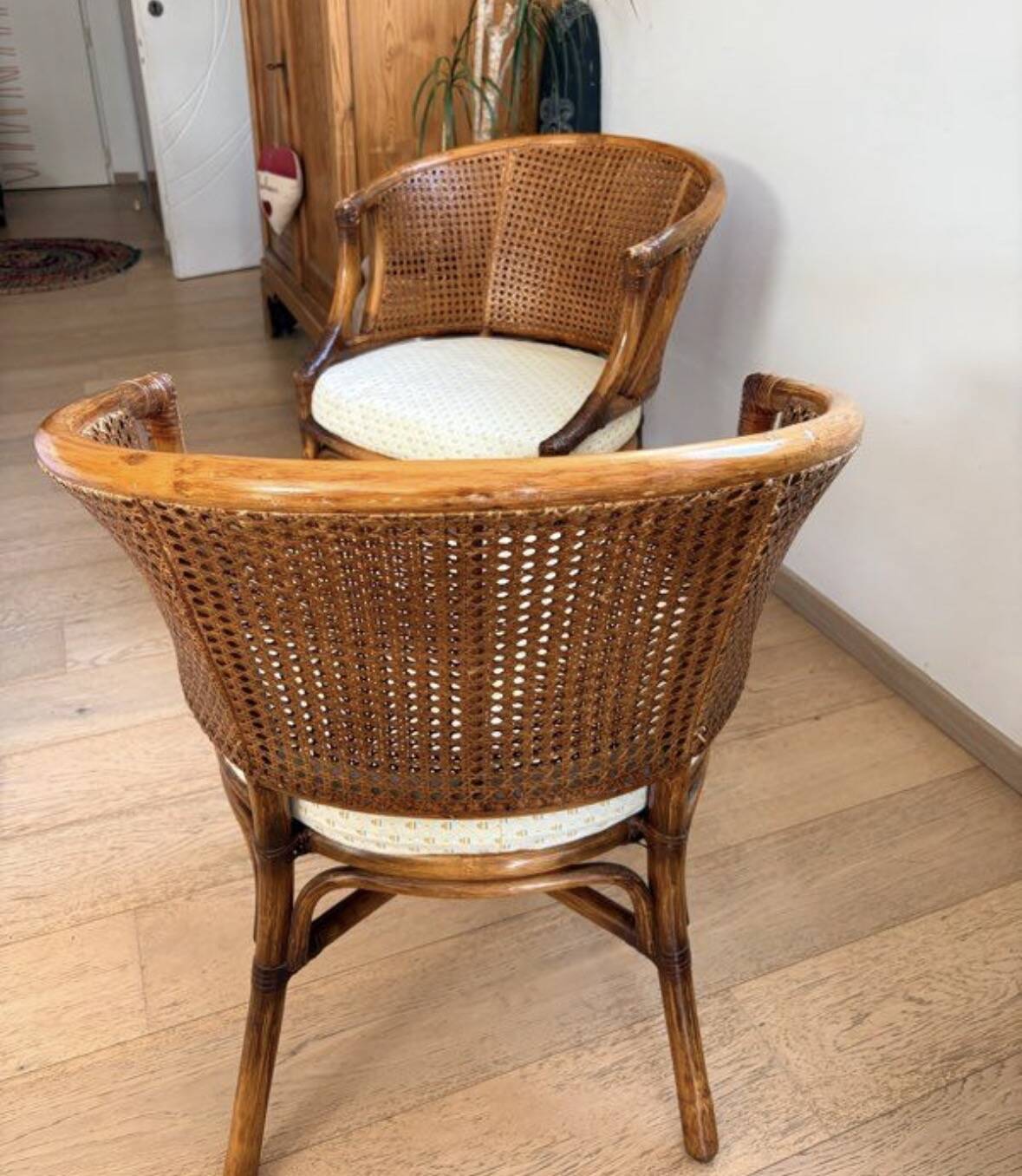 Pair of Armchairs inspired by M Guire in Wicker-Bamboo