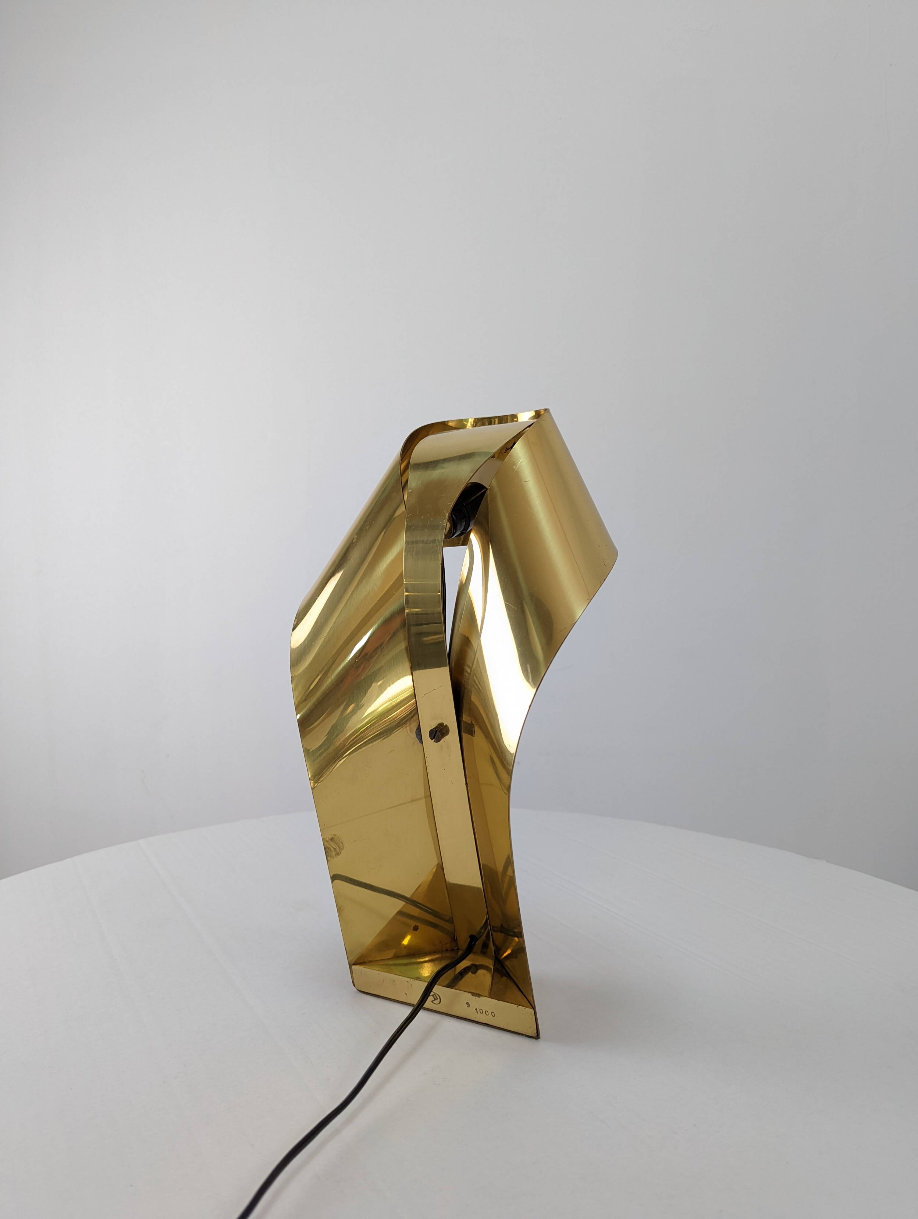 Limited Edition Sculptural Brass Lamp by Serge Mansau, 1970s