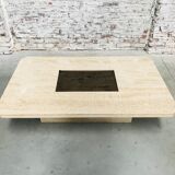 Vintage travertine coffee table by Georges Mathias