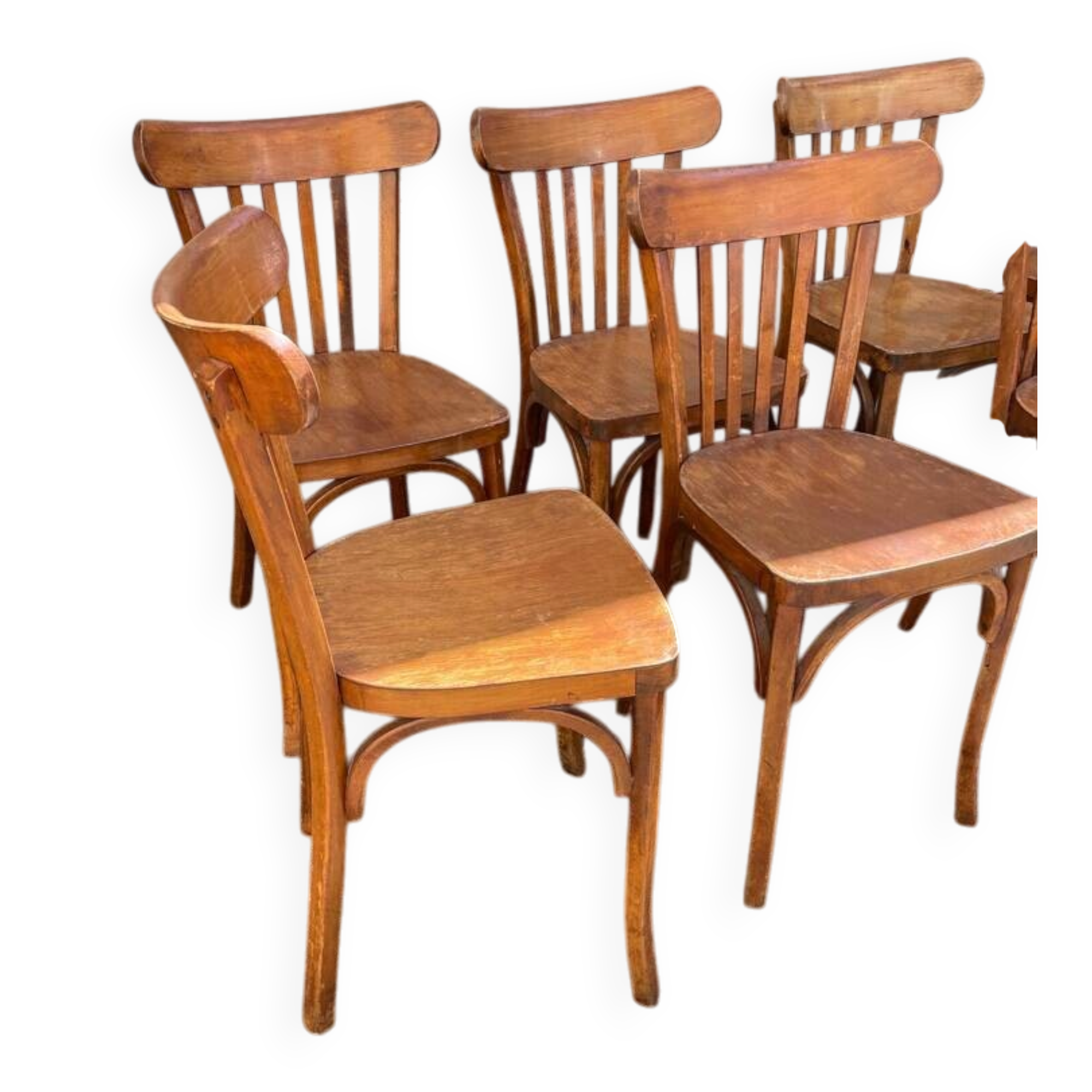 7 chaises bistrot vintage style Thonet Baumann