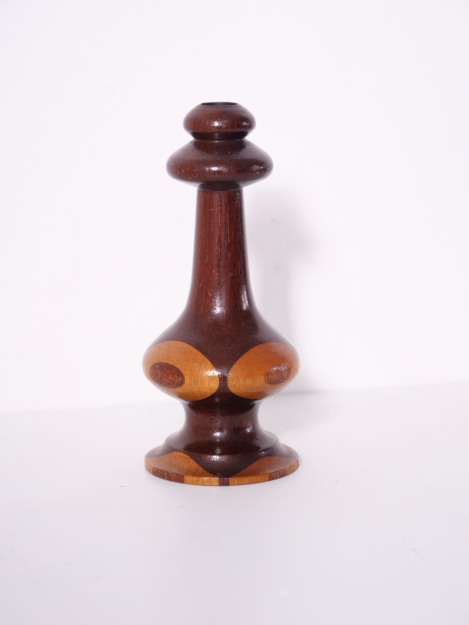Soliflore artistique assemblage de bois tourné