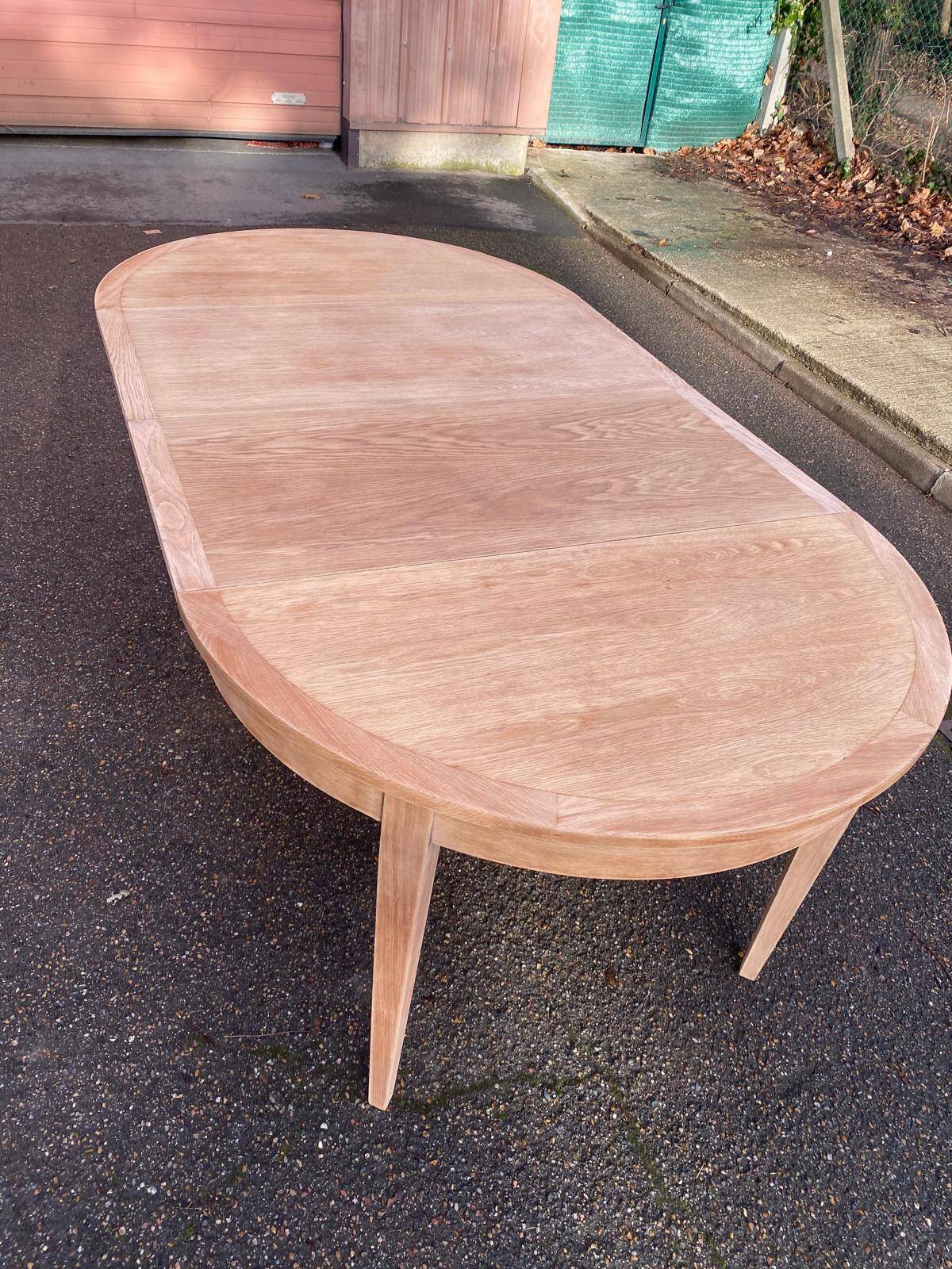 Table à manger scandinave extensible rénovée en chêne 110cm du XXème