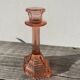 Bougeoir Rosaline verre rose art déco