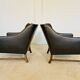Fauteuils en cuir et palissandre de Fredrik Kayser des années 50 – cuir marron