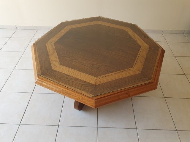 Octagonal oak coffee table