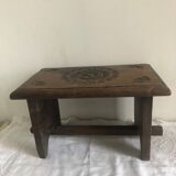 Old small hand-carved bench