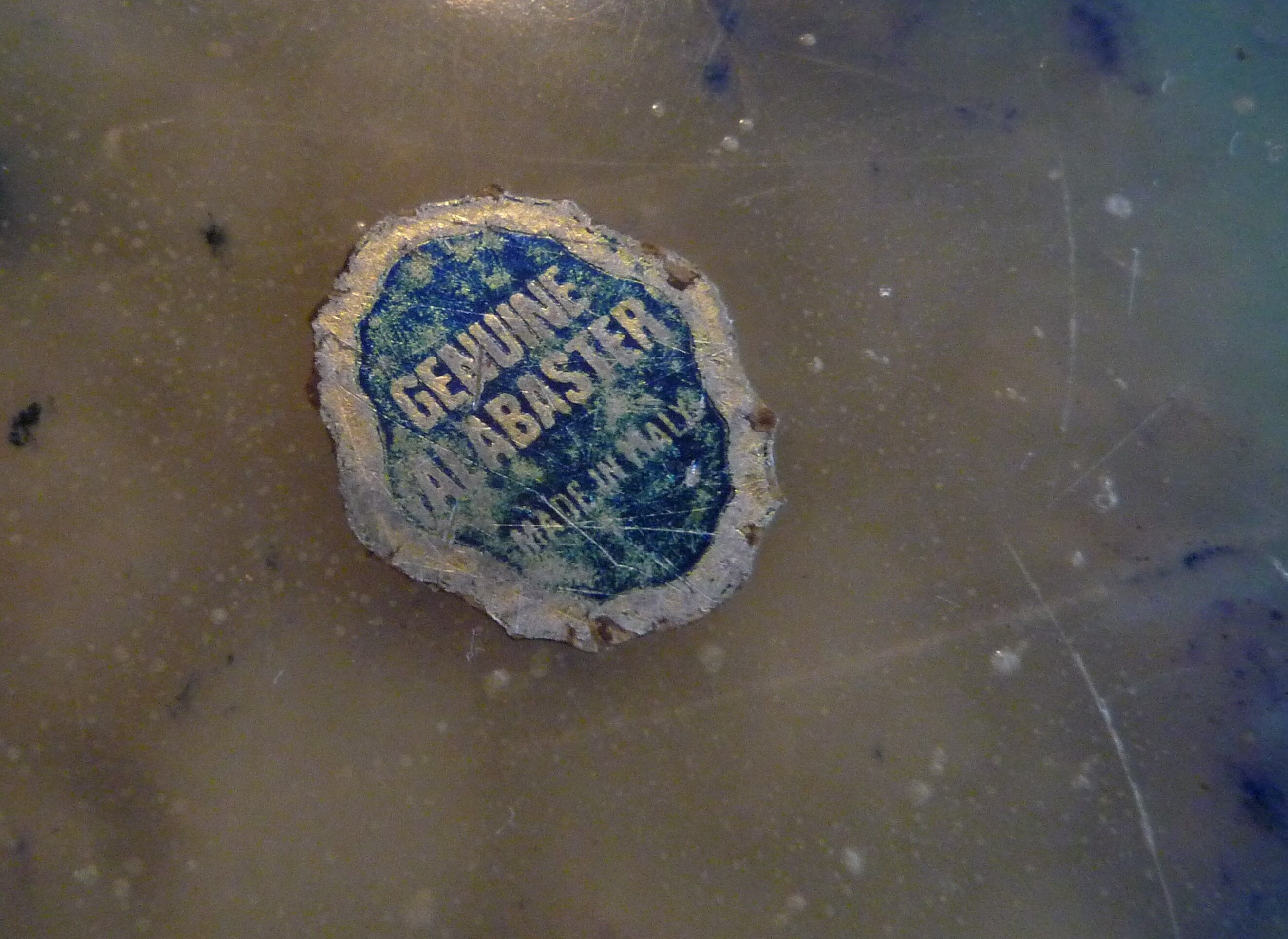 Alabaster and brass ashtray, Genuine Alabaster, vintage Italian circa 1960