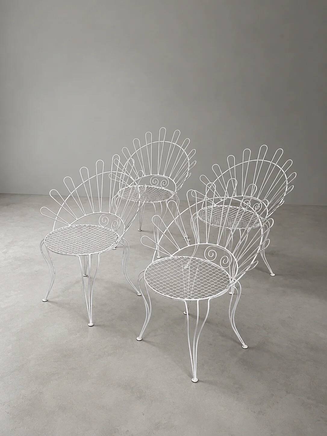 Wrought iron garden dining set, Italy 1960
