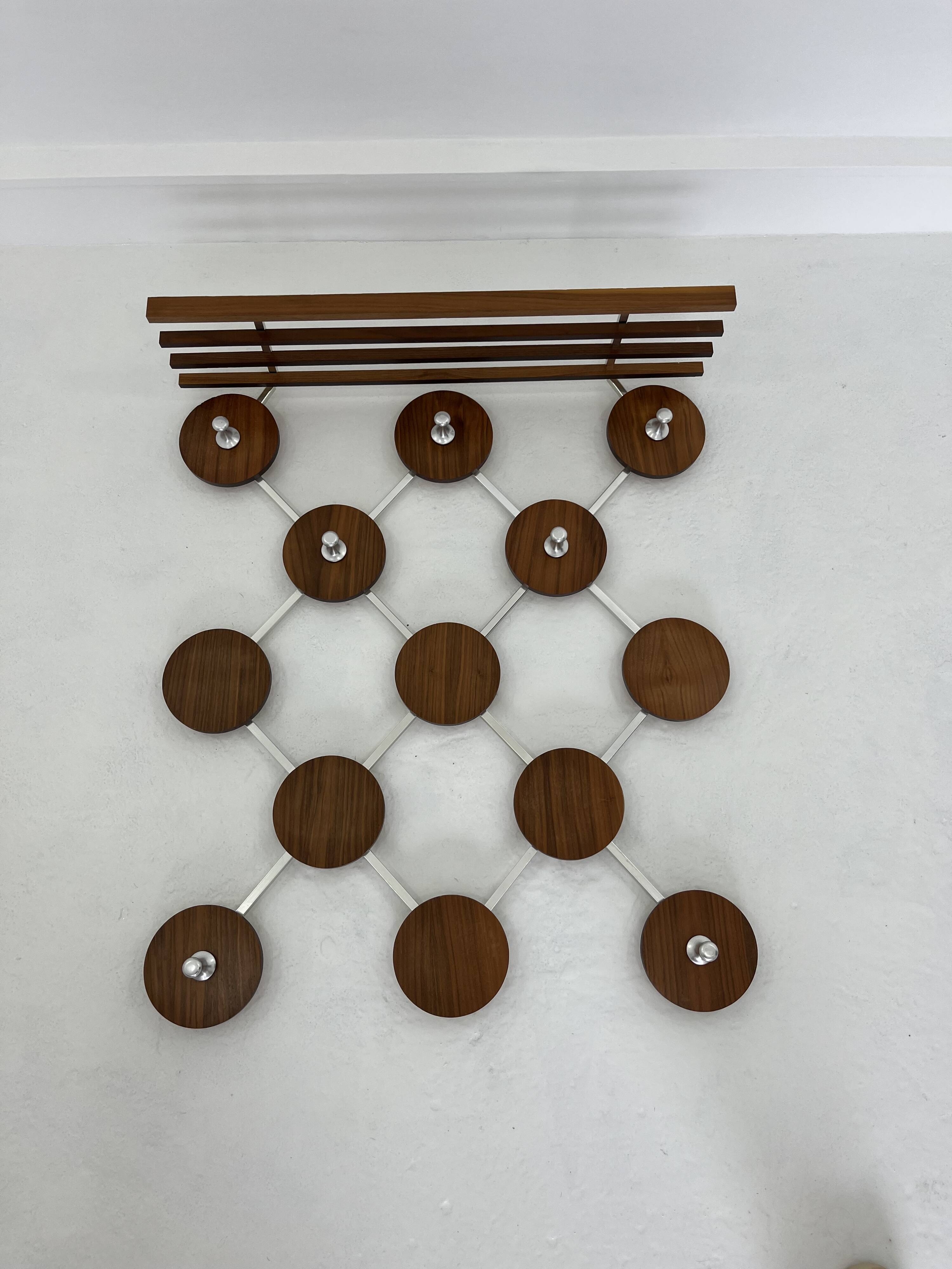 Vintage Scandinavianteak and Metal Coat Rack, 1960s