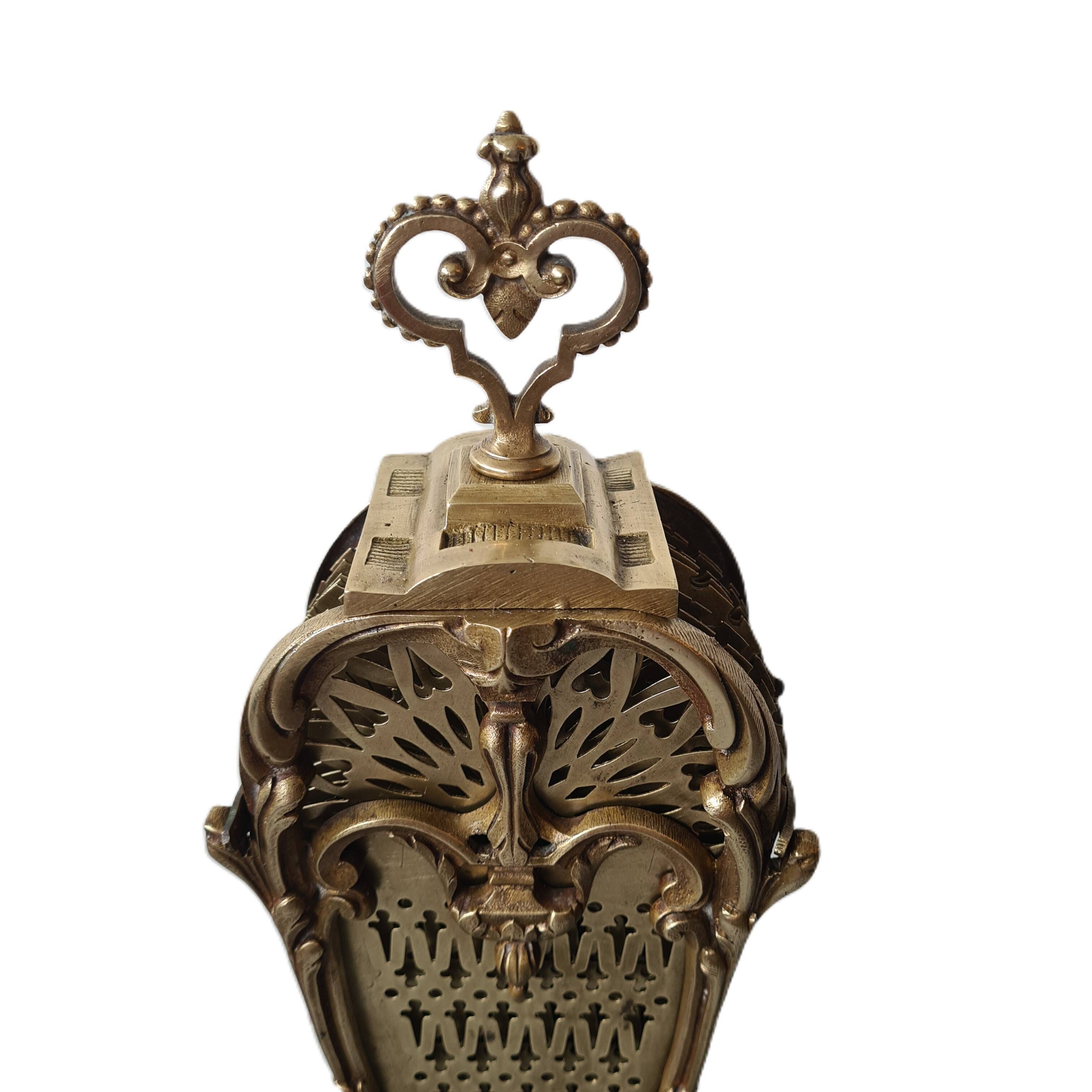 Classic French Brass/Bronze Peacock Fire Screen, Late 19th Century