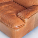 Vintage leather sofa. Belgium, 1970s