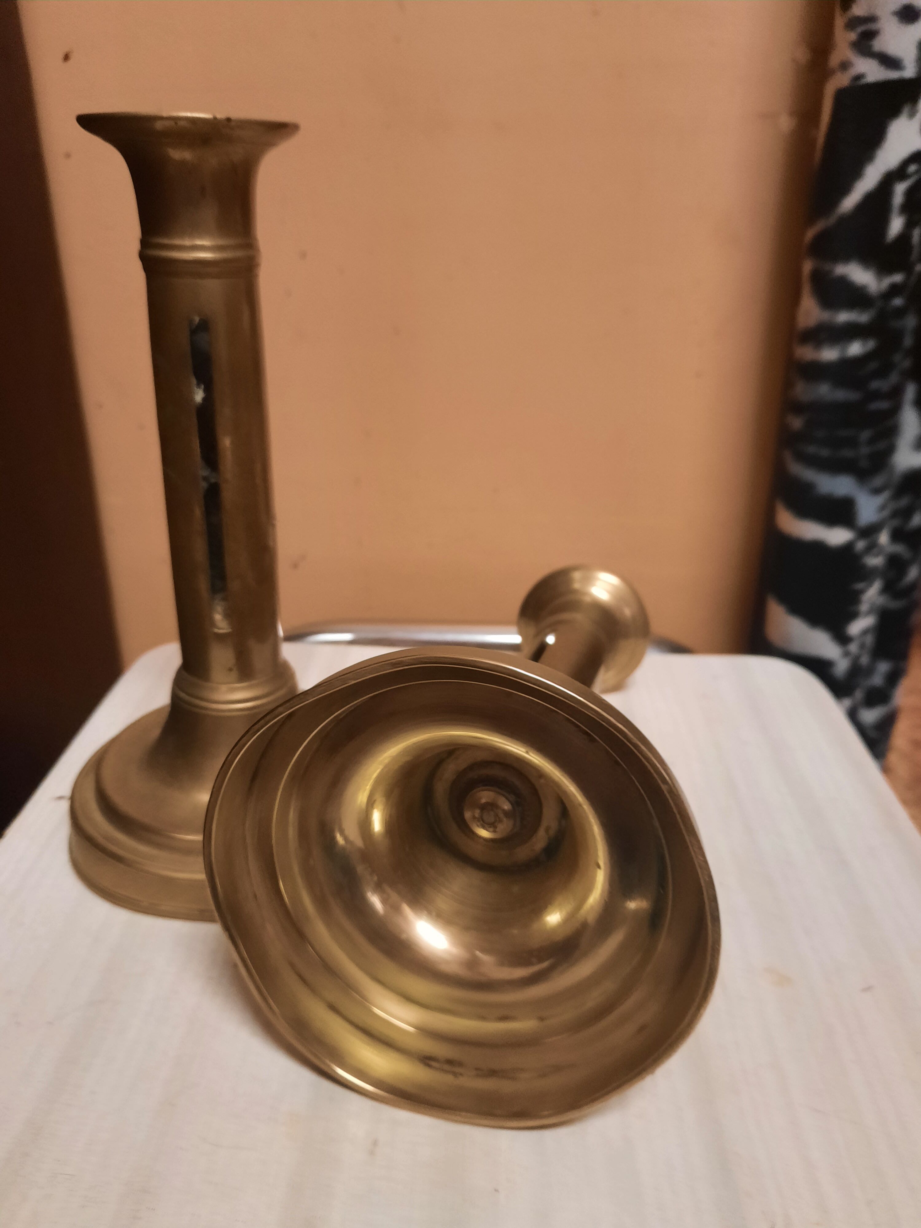 Pair of brass candlesticks