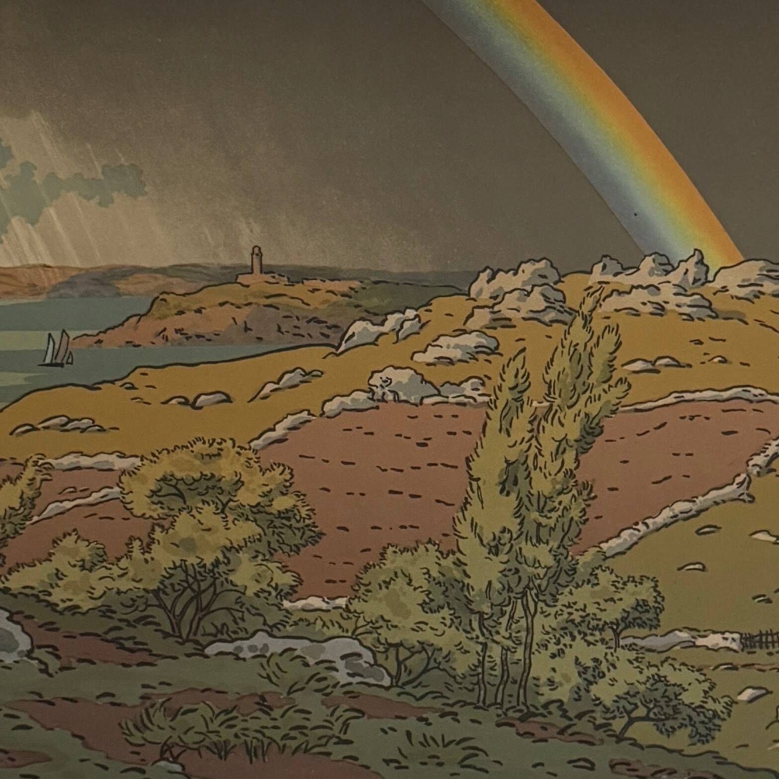 Lithograph by Henri Rivière The Fairyland of Hours - The Rainbow
