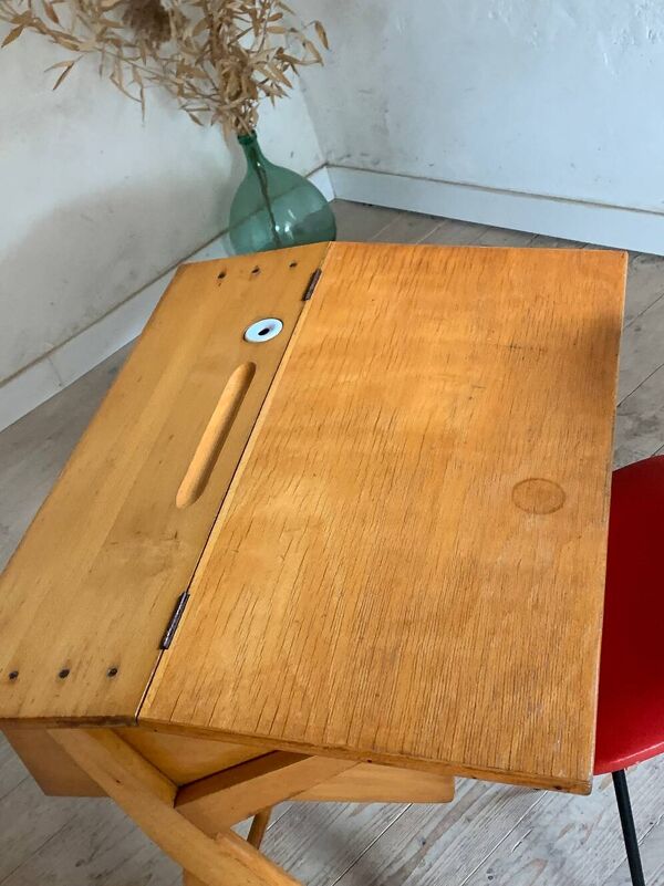 Bureau pupitre vintage pied compas portique