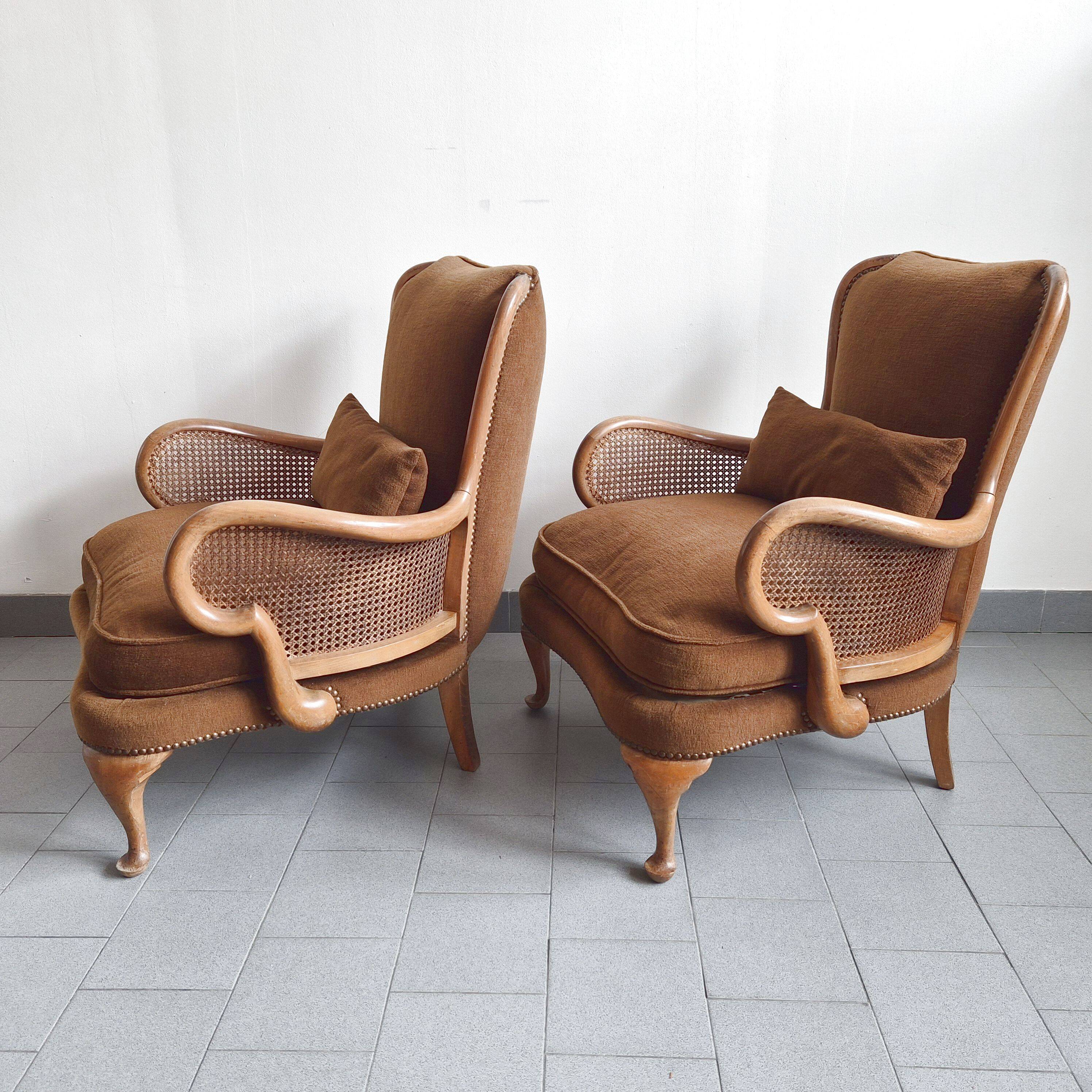 Paire de bergères vintage