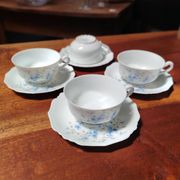 Set of 4 Limoges porcelain cups and saucers.