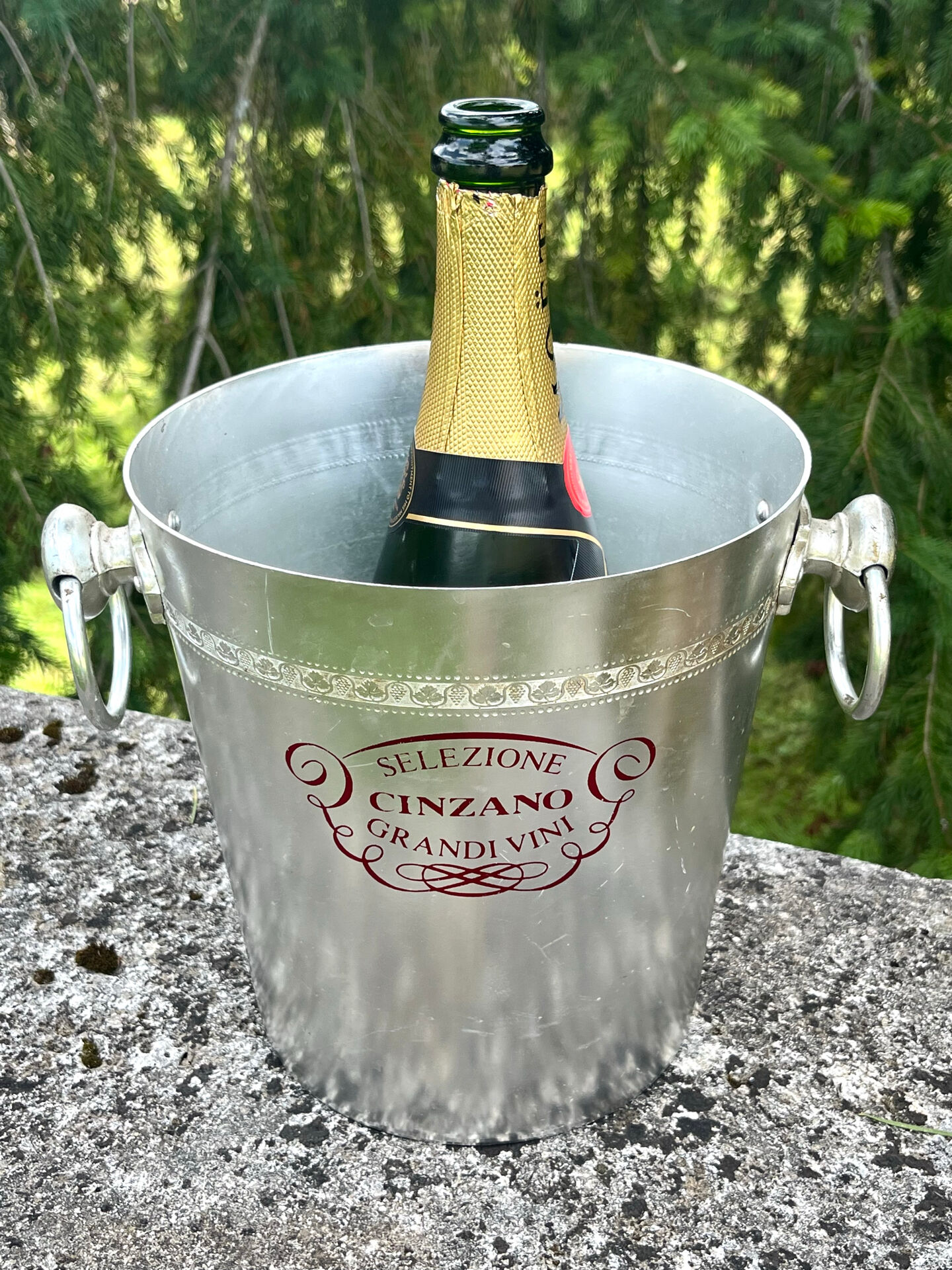 Cinzano Champagne Cooler Ice Bucket – Vintage Aluminium Advertising Wi
