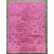 Handknotted Moroccan Design Pink Tulu Rug. 100% Wool. Modern Turkish Carpet