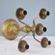 Solid brass candle holder with 5 candles and 4 arms