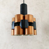 Werner Schou Pendant Lamp Made Of Copper And Black Lacquered Metal - Scandinavian Mid-century - Vint
