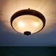 Mid-century ceiling light in brass and white opaline, 1950s