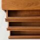 Commode 3 tiroirs en bois d'orme massif, maison Regain