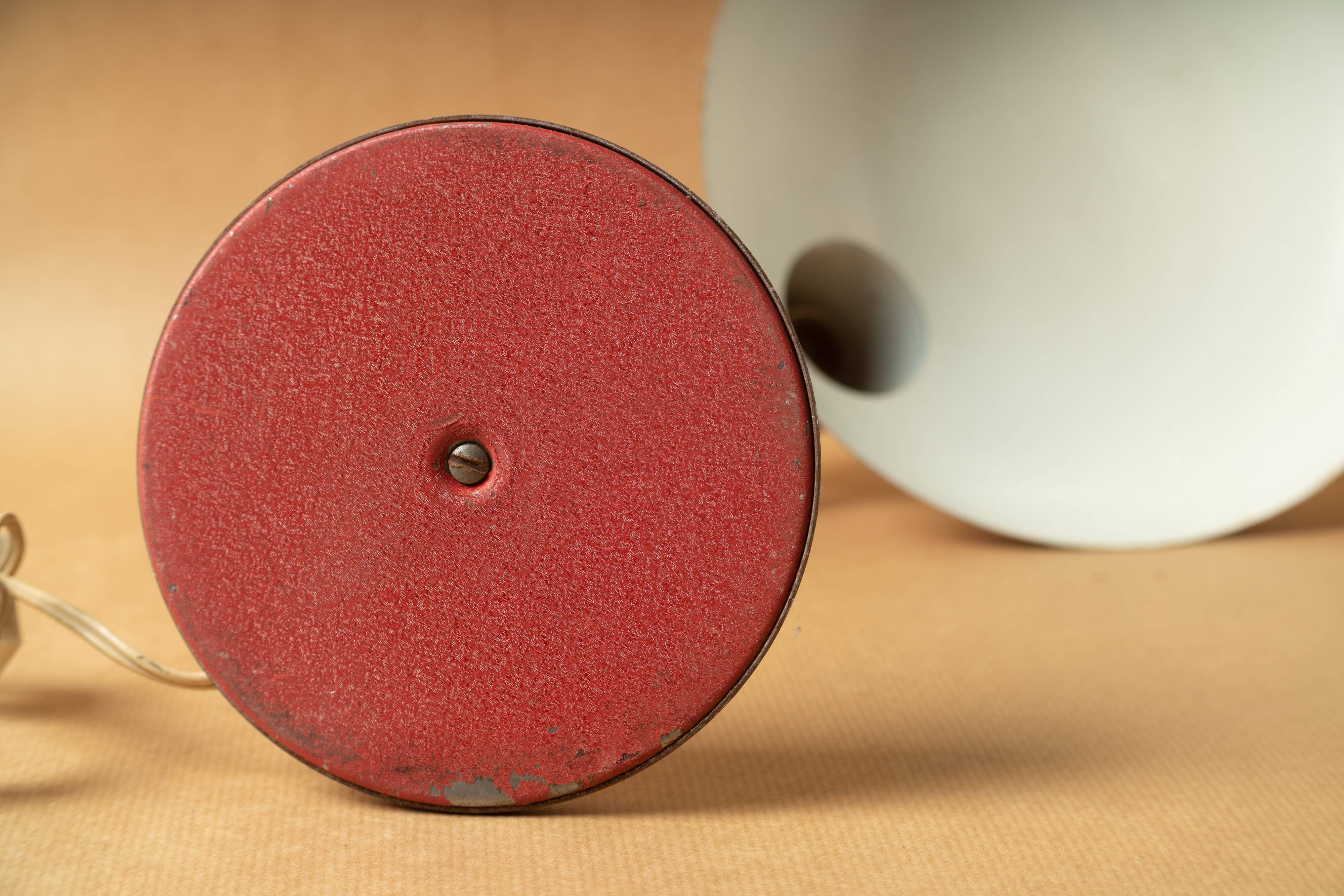 Desk lamp industrial design vintage 1950 1960 flexible red