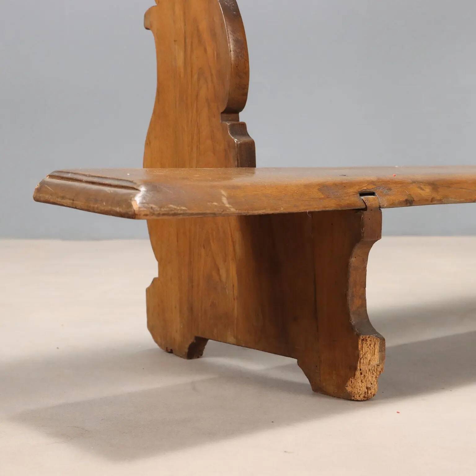 Antique walnut prayer desk with drawer, Italy, 19th century