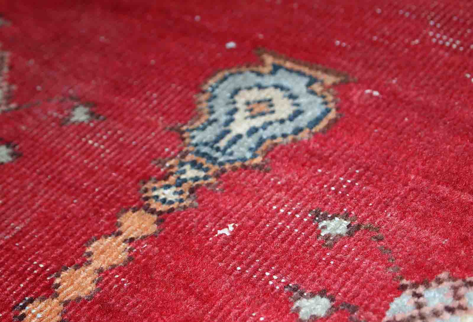 Old turkish konya handmade carpet 69cm x 108cm 1920s, 1c500