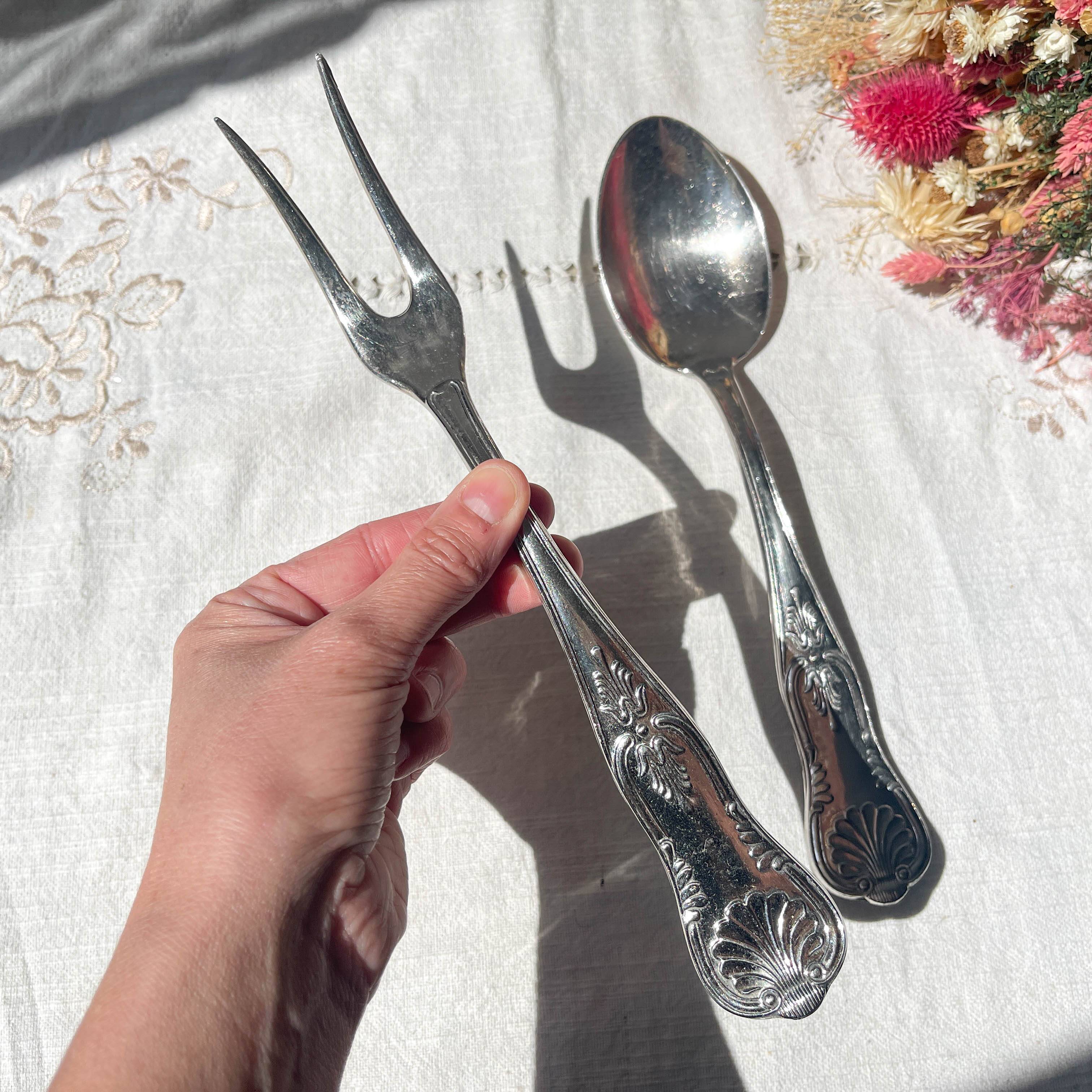 Vintage Rocaille style serving cutlery