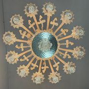 Venetian chandelier in colorless murano glass, 12 light arms, circa 1900