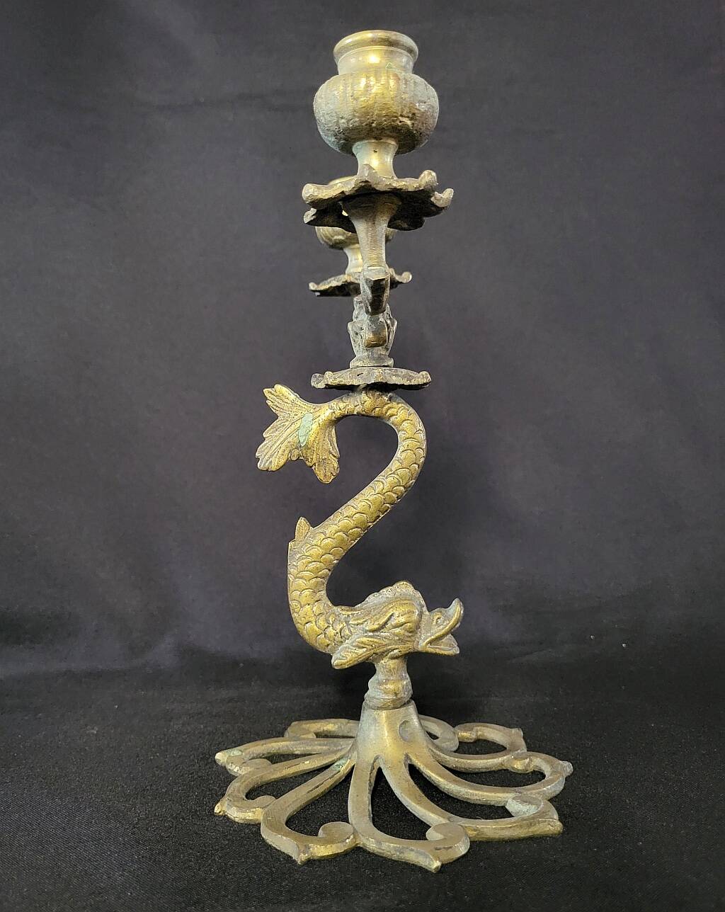 Pair of Koi Fish Candle Holder Solid Brass