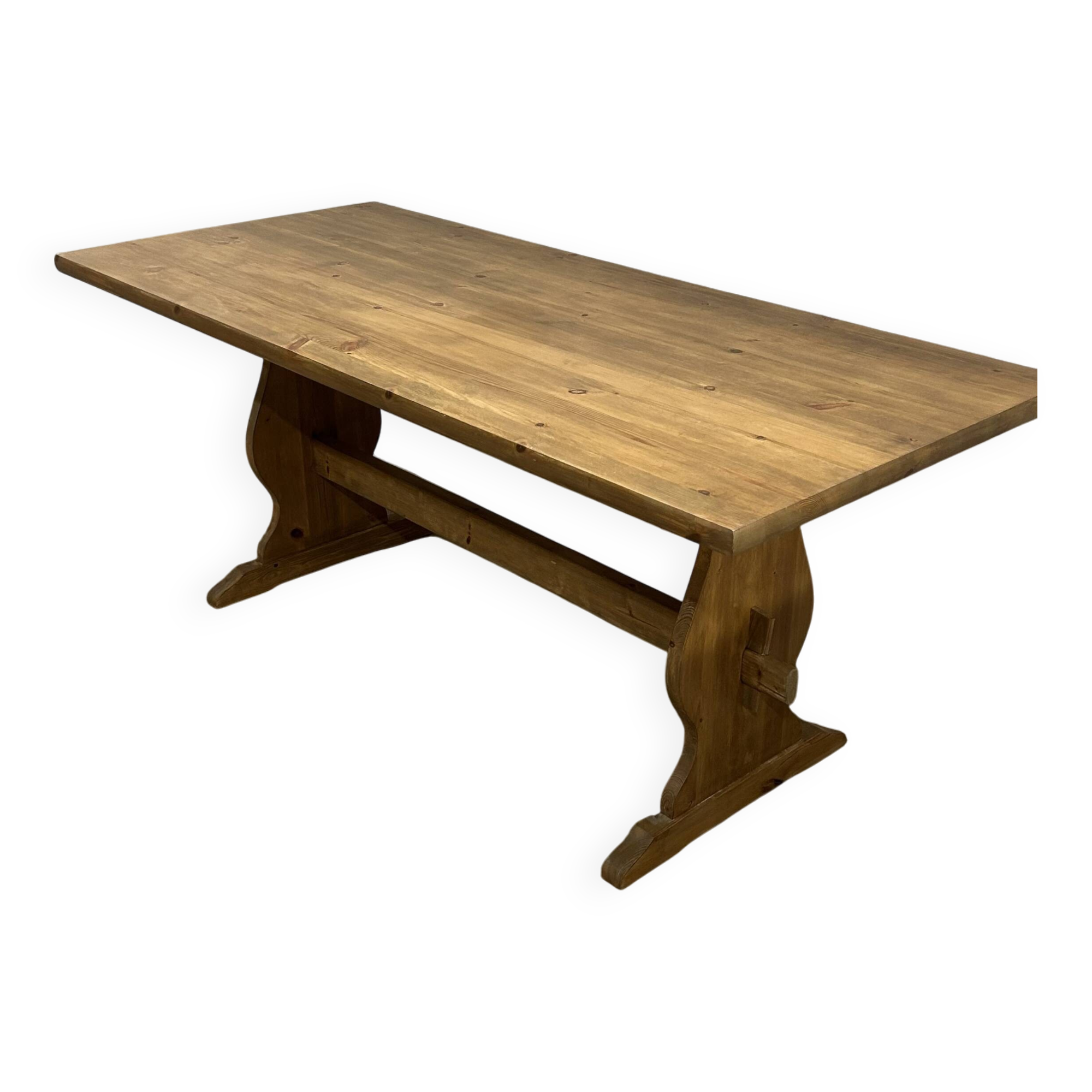 Oak stained monastery farmhouse table