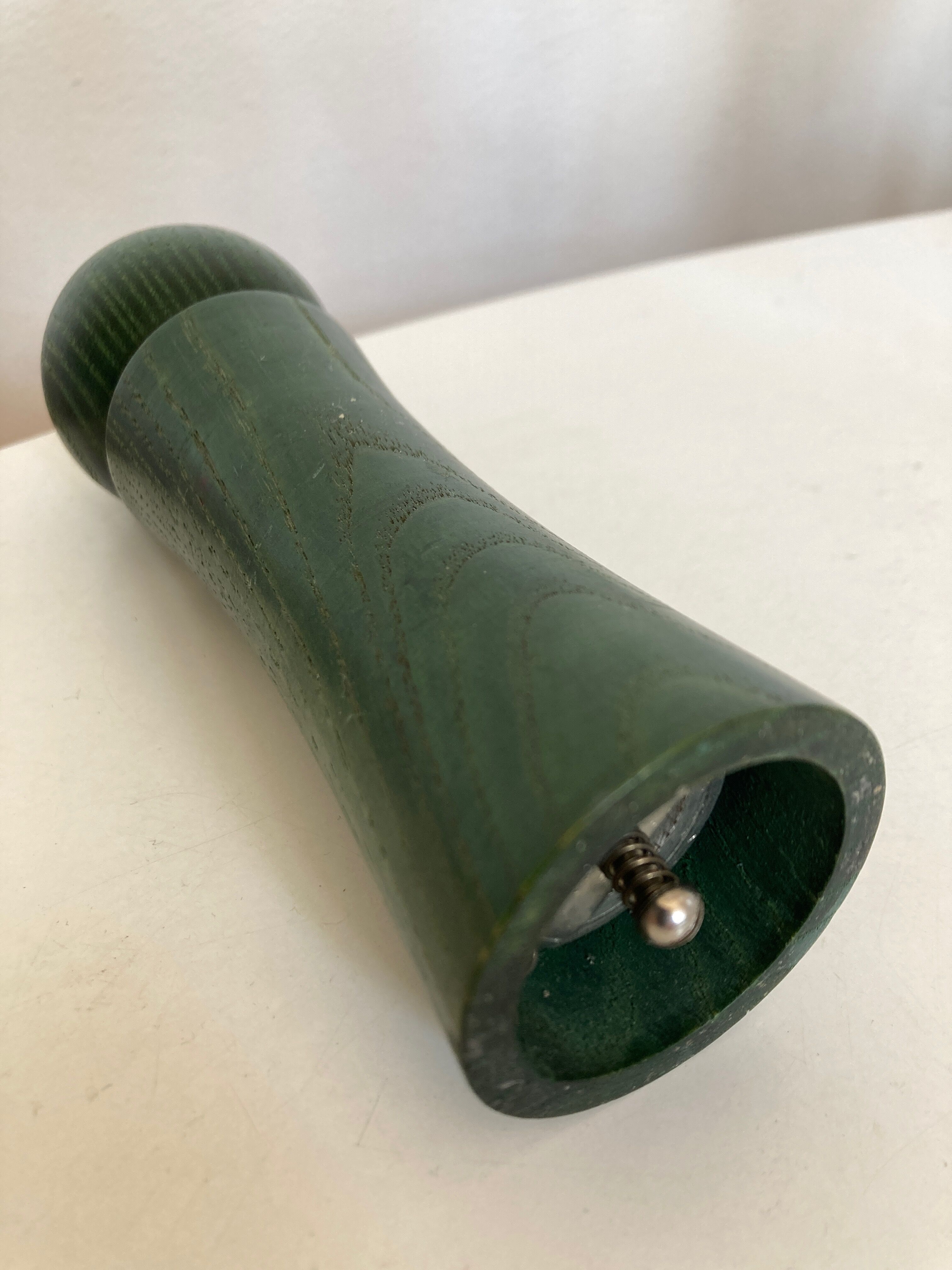stained wood pepper mill 1970