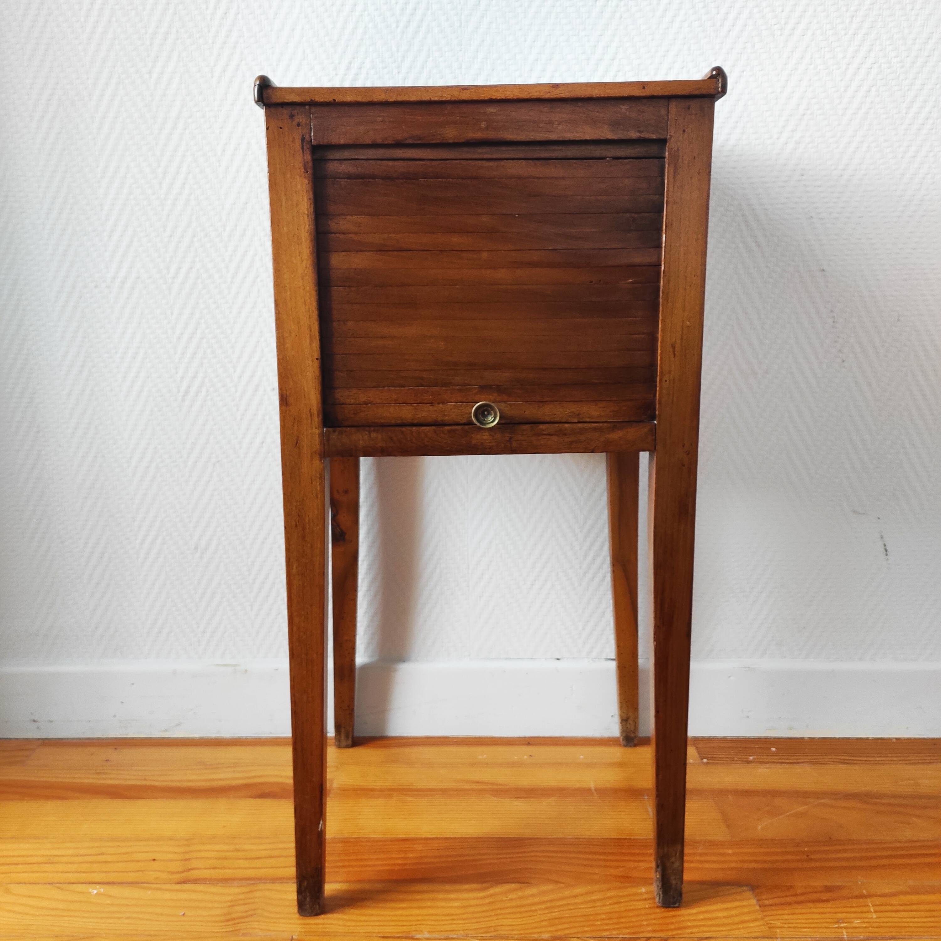 Directoire walnut bedside table
