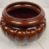 Complete in brown-toned enamelled ceramic, planter on its column