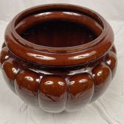 Complete in brown-toned enamelled ceramic, planter on its column