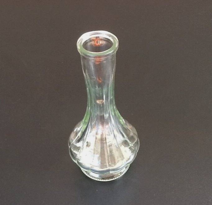 1970s Vase / Soliflore with body on shower stand Transparent glass