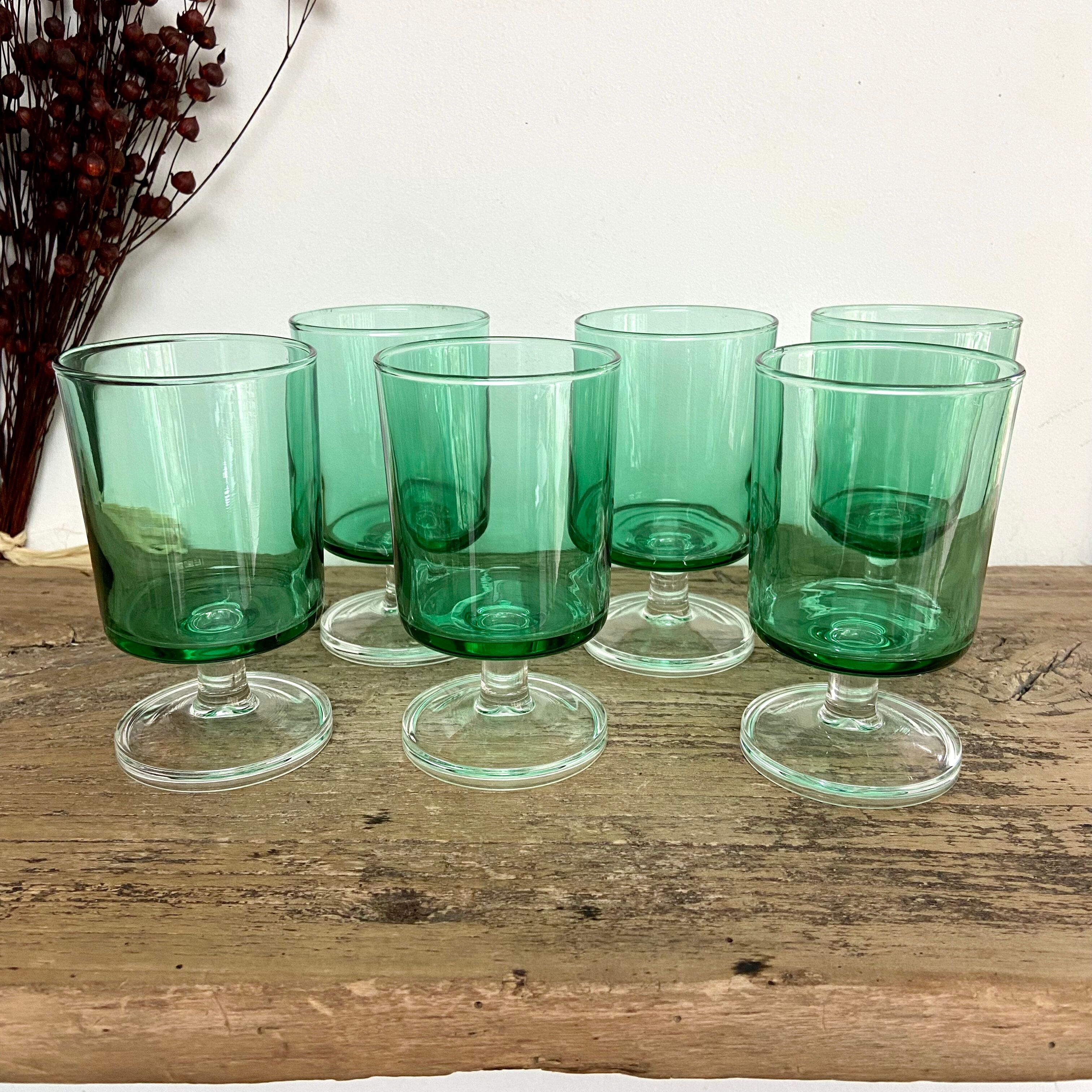 6 verres luminarc france vintage
