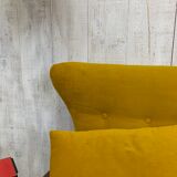 Yellow velvet sofa