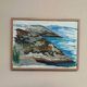Swedish oil on canvas "At the Shore" by B. Blocking, vintage & framed 51x39cm